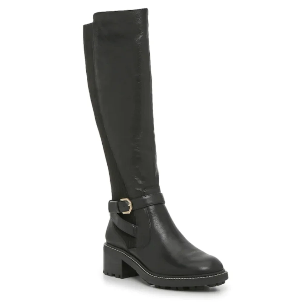 Vince Camuto Black Knee-High Leather Boots